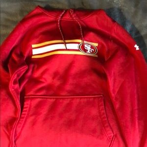 Red 49ers Under Armor Combine Hoodie